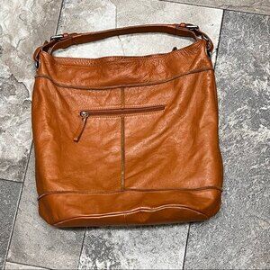 Olita Italian leather goods soft brown hand bag hobo purse.